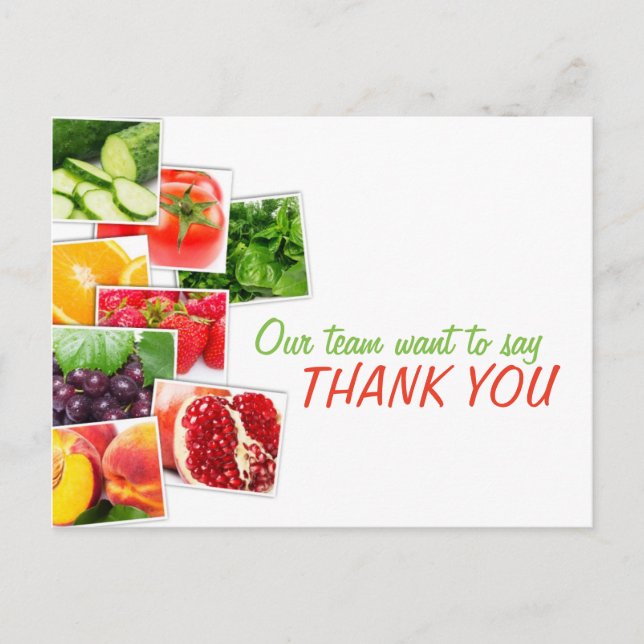 Nutrition Team Thank You Feedback Postcard (Front)