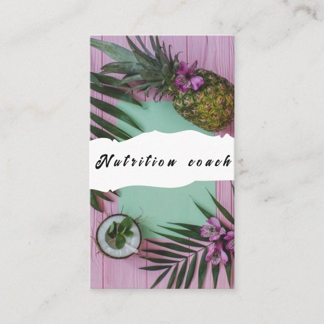 Nutrition Therapist Health and Wellness Business Card (Front)