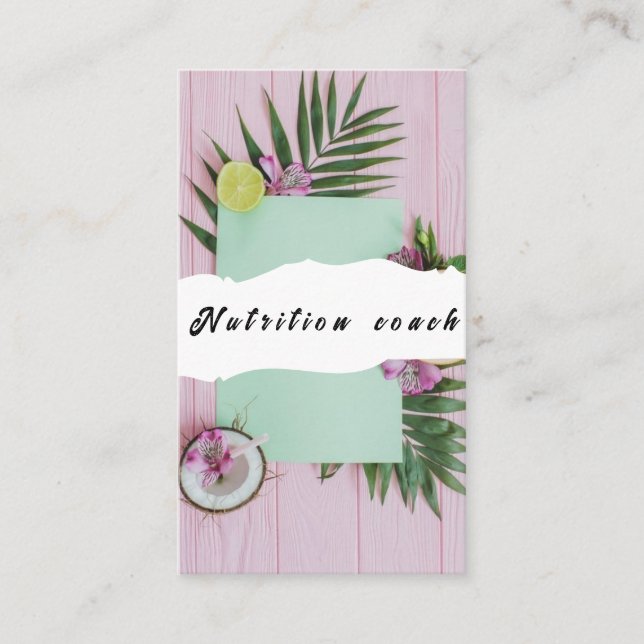 Nutrition Therapist Health and Wellness Business Card (Front)