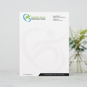 Nutrition Wellness and Fitness Coach Business Customized Letterhead