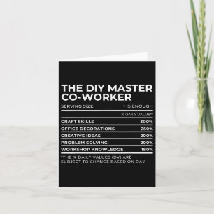 Nutritional Facts Co-worker Work Party Matching Ha Card