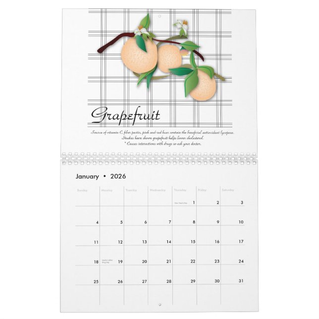 Nutritional Fruits, 2011, (With nutritional info) Calendar (Jan 2026)