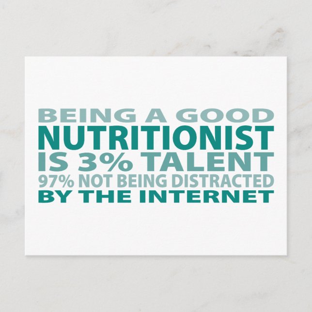 Nutritionist 3% Talent Postcard (Front)