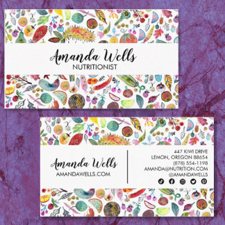 Nutritionist Chef Dietician Unique Veggies Fruits Business Card
