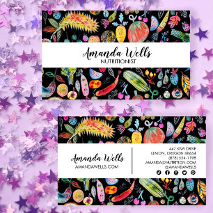 Nutritionist Chef Dietician Unique Veggies Fruits  Business Card