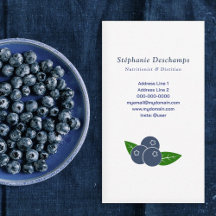 Nutritionist & Dietician Blueberry Business Card