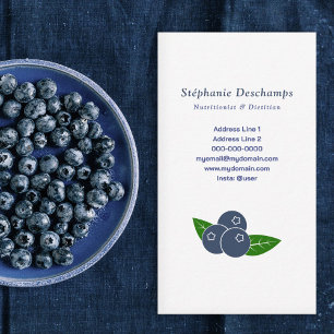Nutritionist & Dietician Blueberry Business Card
