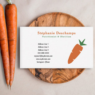Nutritionist & Dietician Carrot Business Card
