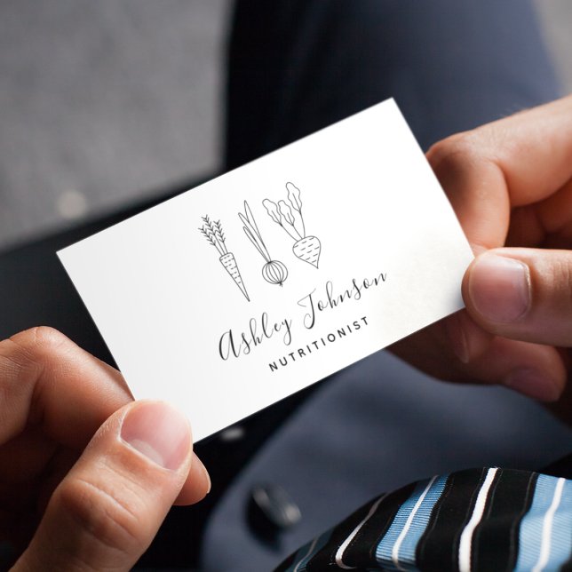 Nutritionist Dietician Carrot Onion & Beet Clean Business Card (Creator Uploaded)