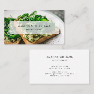 Nutritionist Dietician Custom Photo Business Card