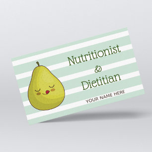 Nutritionist & Dietician Food Expert Cute Kawaii Business Card