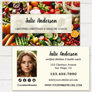 Nutritionist Dietician Health Coach Business Card