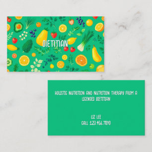 Nutritionist Dietician Healthy Foods Business Card