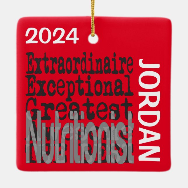 Nutritionist Extraordinaire CUSTOM Ceramic Ornament (Back)