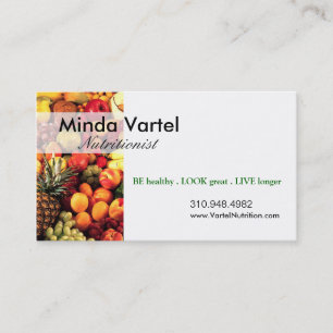Nutritionist Food Coach, Healthy, Weight Loss Business Card
