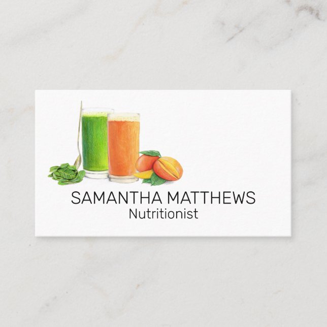Nutritionist Healthy Fitness Health Coach Business Card (Front)