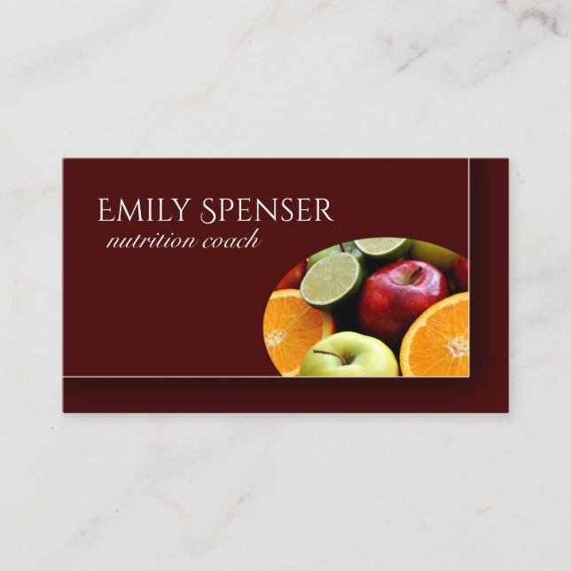 Nutritionist Nutrition Coach Business Card (Front)