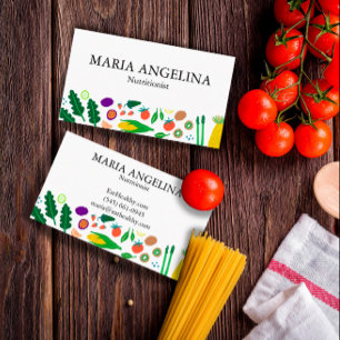Nutritionist Personal Chef Modern Cool Veggies Business Card