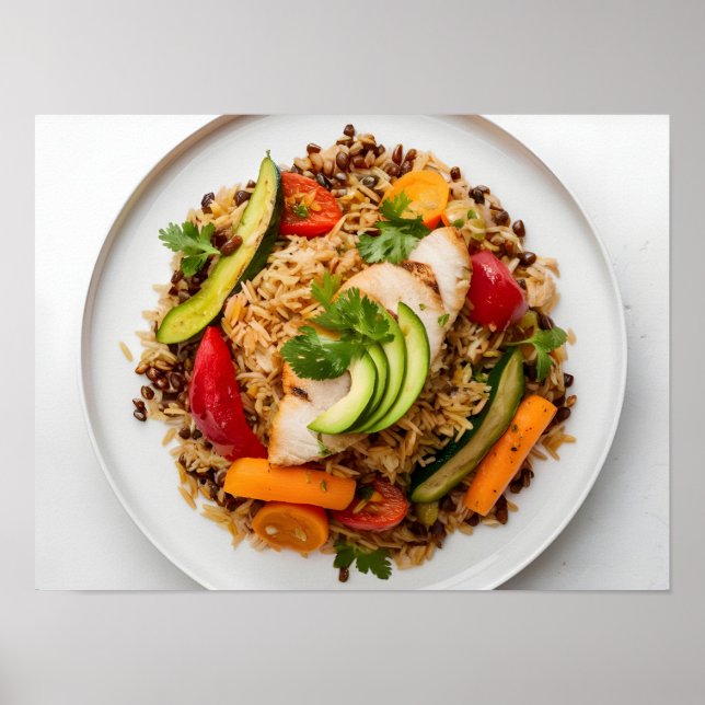 Nutritious Balanced Plate with Lean Proteins Poster (Front)