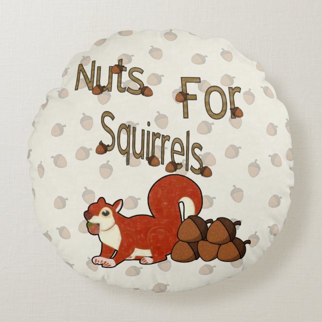 Nuts4Squirrels Round Cushion (Front)
