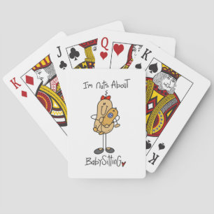 Nuts About Babysitting T-shirts and Gifts Playing Cards