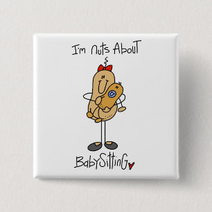 Nuts About Babysitting Tshirts and Gifts 15 Cm Square Badge