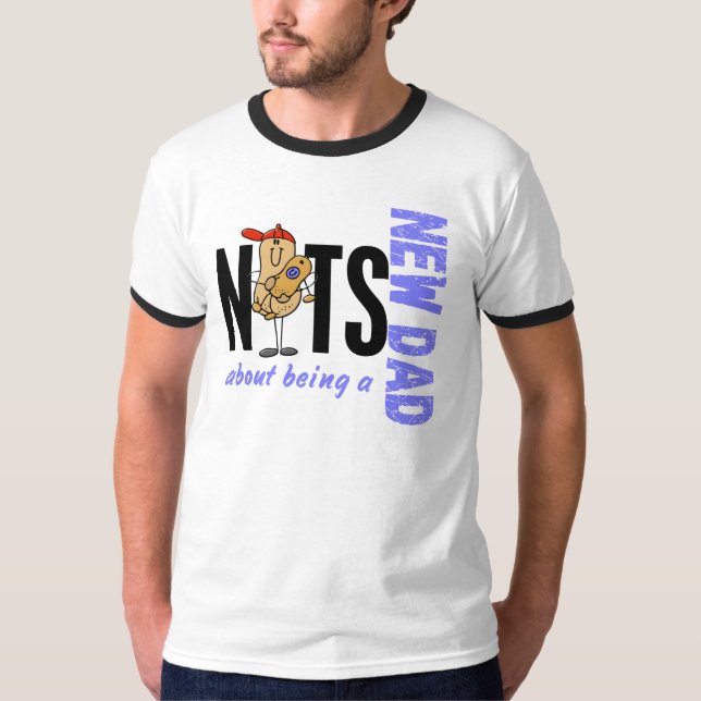 Nuts About Being A New Dad 1 (Blue) T-Shirt (Front)