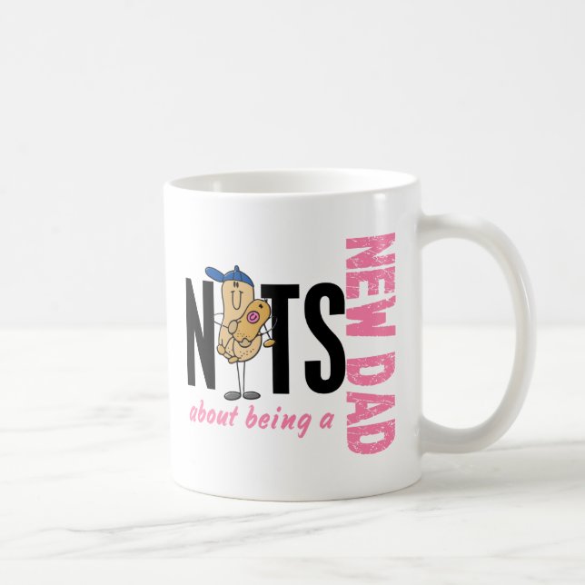 Nuts About Being A New Dad 1 (Pink) Coffee Mug (Right)
