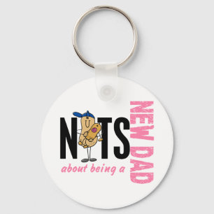 Nuts About Being A New Dad 1 (Pink) Key Ring