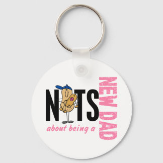 Nuts About Being A New Dad 1 (Pink) Key Ring
