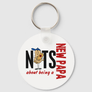 Nuts About Being A New Papa 1 Red Key Ring