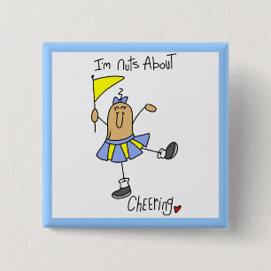 Nuts About Cheering T-shirts and Gifts 15 Cm Square Badge