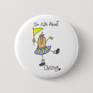 Nuts About Cheering T-shirts and Gifts 6 Cm Round Badge