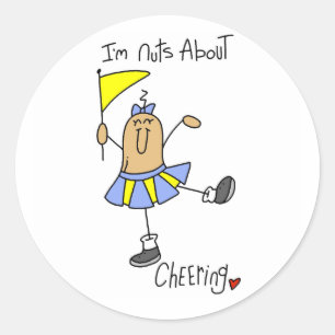 Nuts About Cheering T-shirts and Gifts Classic Round Sticker