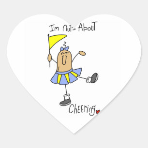 Nuts About Cheering T-shirts and Gifts Heart Sticker