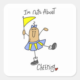 Nuts About Cheering T-shirts and Gifts Square Sticker