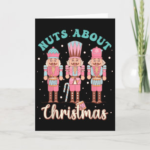 Nuts About Christmas Fun Pastel Christmas Nutcrack Card