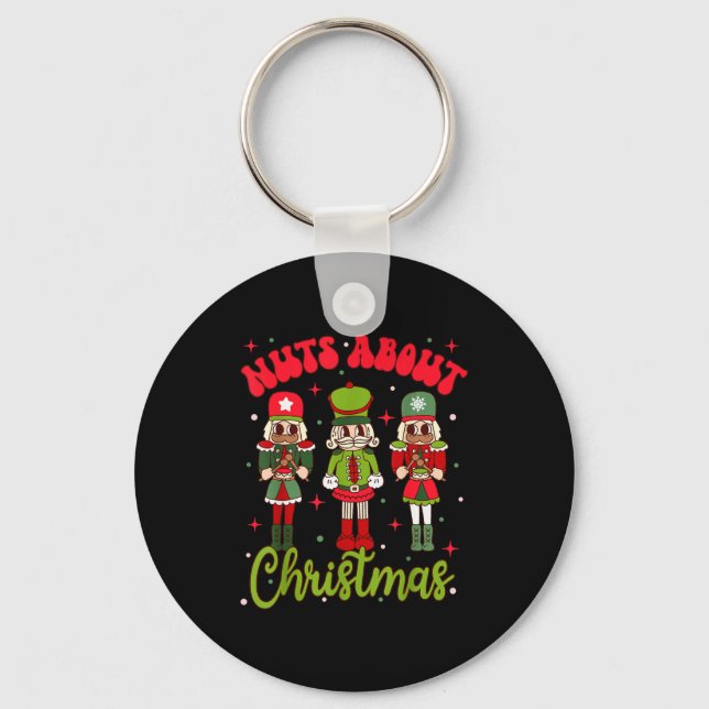 Nuts About Christmas Groovy Christmas Nutcracker S Key Ring (Front)