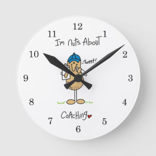 Nuts About Coaching T-shirts and Gifts Round Clock