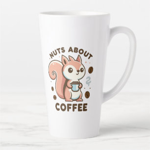 Nuts About Coffee Funny Kawaii Squirrel  Latte Mug
