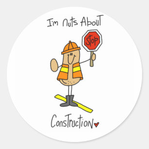 Nuts About Construction T-shirts and Gifts Classic Round Sticker