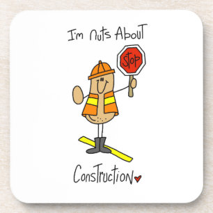 Nuts About Construction T-shirts and Gifts Coaster