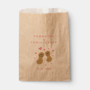 Nuts About Each Other Cute Blush Pink Wedding Favour Bags