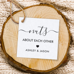Nuts about Each Other Tags, Wedding Tag, Kraft Favour Tags