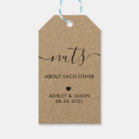 Nuts about Each Other Tags, Wedding Tag, Kraft