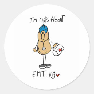 Nuts About EMT-ing Classic Round Sticker