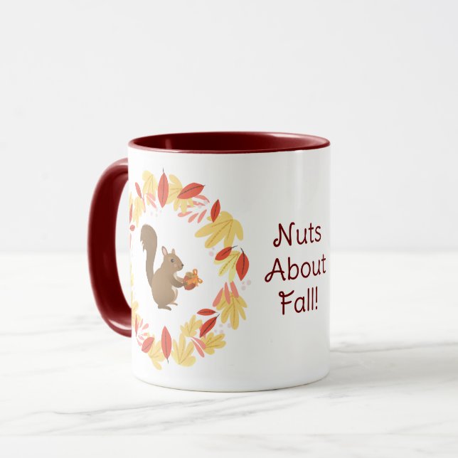 Nuts About Fall Squirrel Mug (Front Left)