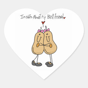 Nuts About My Best Friend T-shirts and Gifts Heart Sticker