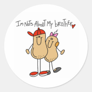 Nuts About My Brother T-shirts and Gifts Classic Round Sticker
