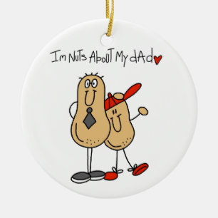 Nuts About My Dad T-shirts and Gifts Ceramic Tree Decoration